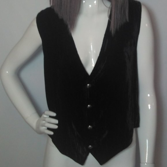 Velour Black Vest - Picture 1 of 7